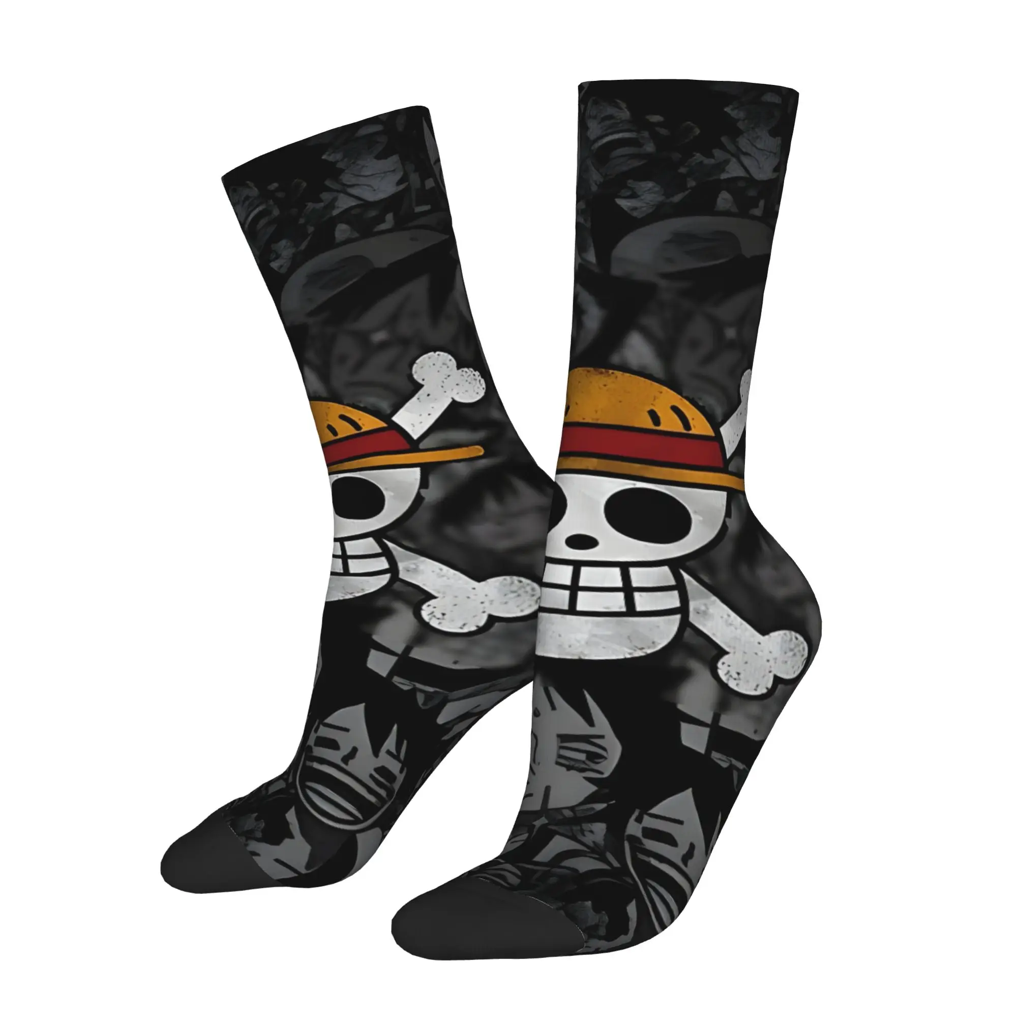 Funny Sock One Piece Anime Manga   One Piece Monkey D Luffy   Rock Quality Pattern Printed Men Socks Novelty Men's Socks