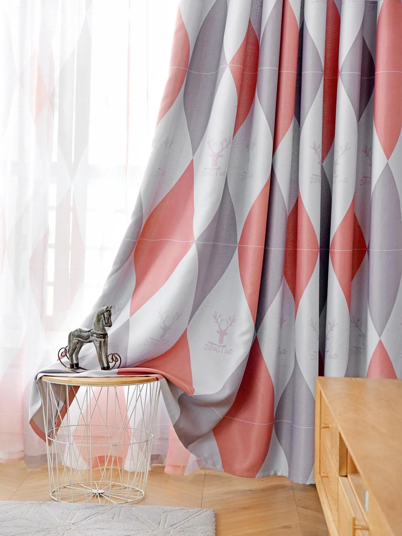 High Shading Curtain With a Leaf Print Curtain For Living Room Bedroom Curtains