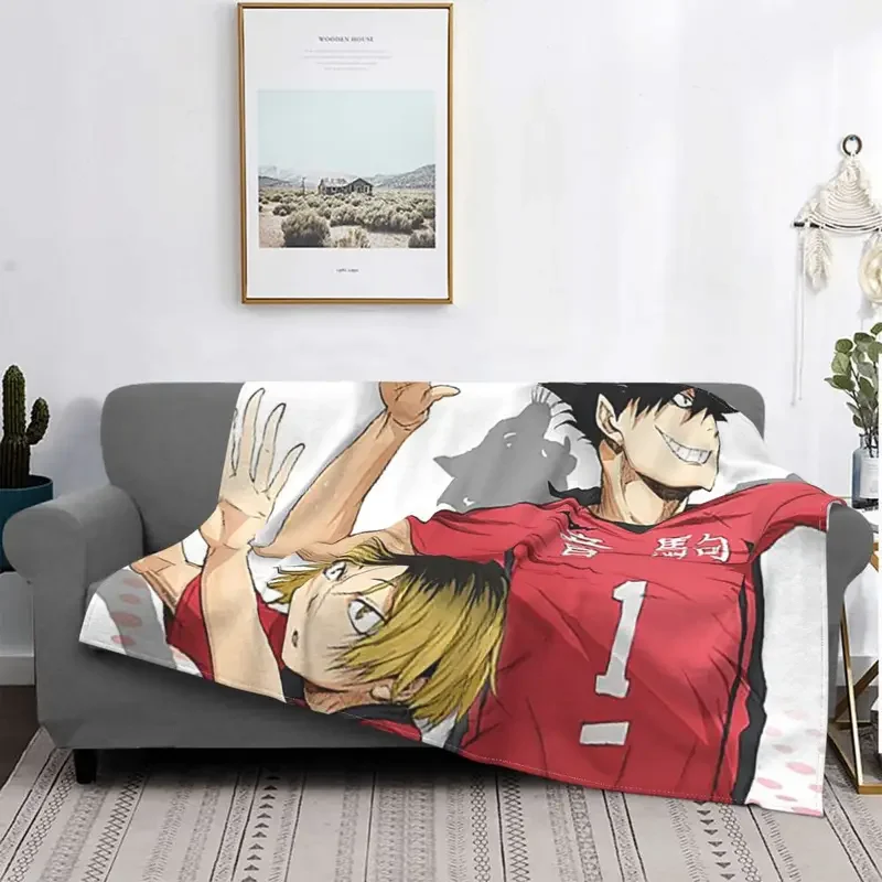 Kuroo Tetsurou Blanket Haikyuu Japanese Anime Volleyball Flannel Funny Soft Throw Blanket for Chair Covering Sofa Spring/Autumn