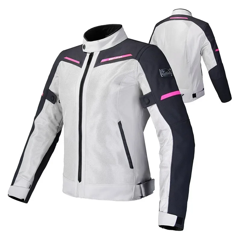 BENKIA HDF-JS-W292 Motorcyclist Jacket Women's Racing Wear Spring/Summer Mesh Breathable Wear Resistant Slim Motorcycle Jacket