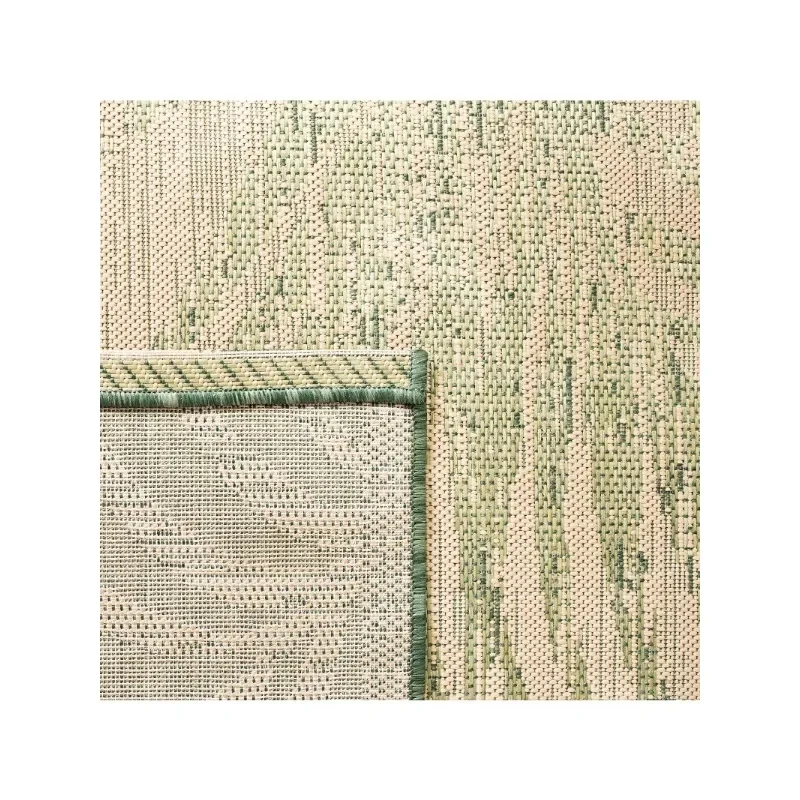 Courtyard Collection Area Rug Beige & Green, Non-Shedding & Easy Care, Indoor/Outdoor & Washable-Ideal for Patio