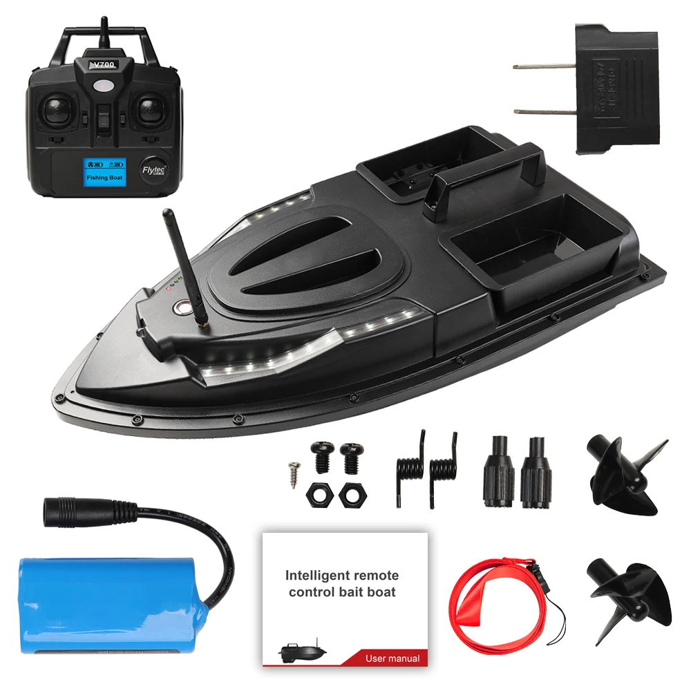 

500m RC Fishing Bait Boat Dual Motor Fish Finder 1.5KG Loading Automatic Cruise Low Battery/Disconnection Reminder for Fishing