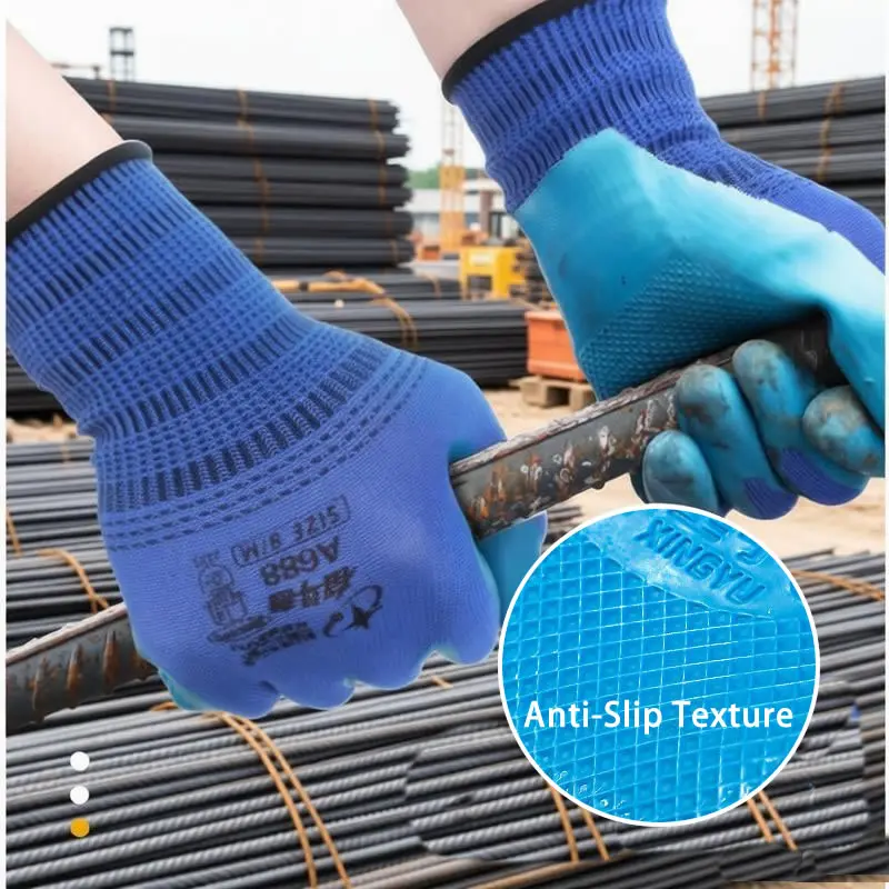 

1Pair Anti-Slip Super Grip Working Gloves Palm Latex Coated Heavy Duty Wear-Resistant Garden Gloves For Garden Repairing Builder