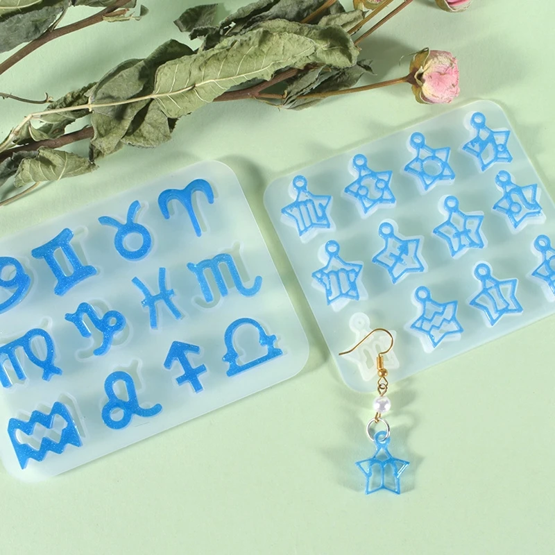 12 Constellations Earrings UV Epoxy Resin Mold Jewelry Pendant Silicone Mould Dropship