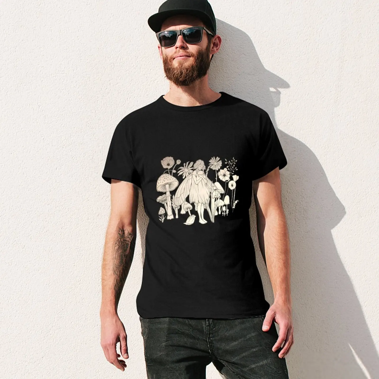 Aurora Aksnes fairy illustration print T-Shirt blue lock gifts for boyfriend mens clothing