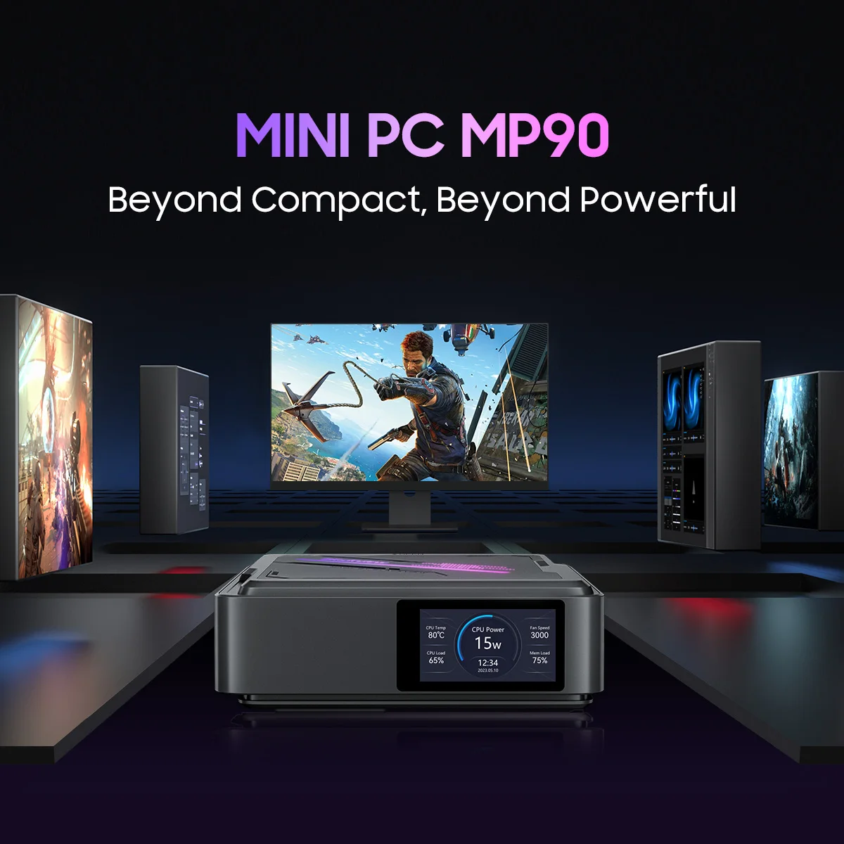 Blackview Mini PC MP90 Intel Alder Lake N97 Mini PC 4-Core 4-thread 16GB DDR4 512GB/1TB SSD Mini Desktop Gaming Computer VS GK3V