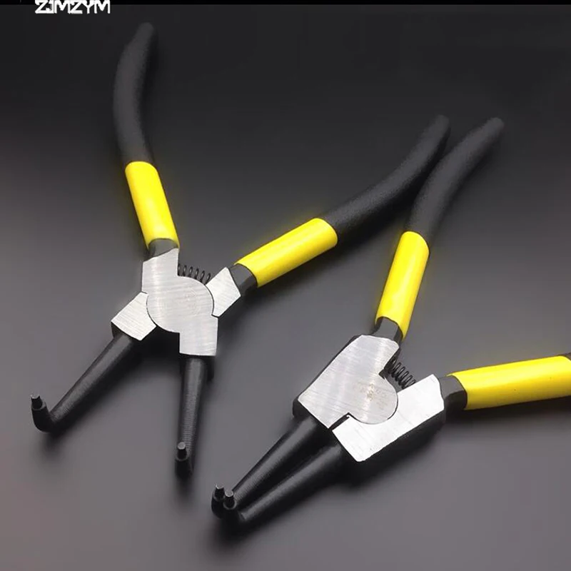 Pince professionnelle à Circlip interne de 7 pouces, 170mm, haute qualité, pince à coude externe, pointe d'arbre, nez recourbé, outils à main