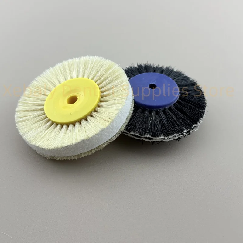 10 pezzi spazzole per levigatura e lucidatura dentale setole bianche nere diametro 80 mm spazzola per lucidatura materiali da laboratorio strumenti per dentisti