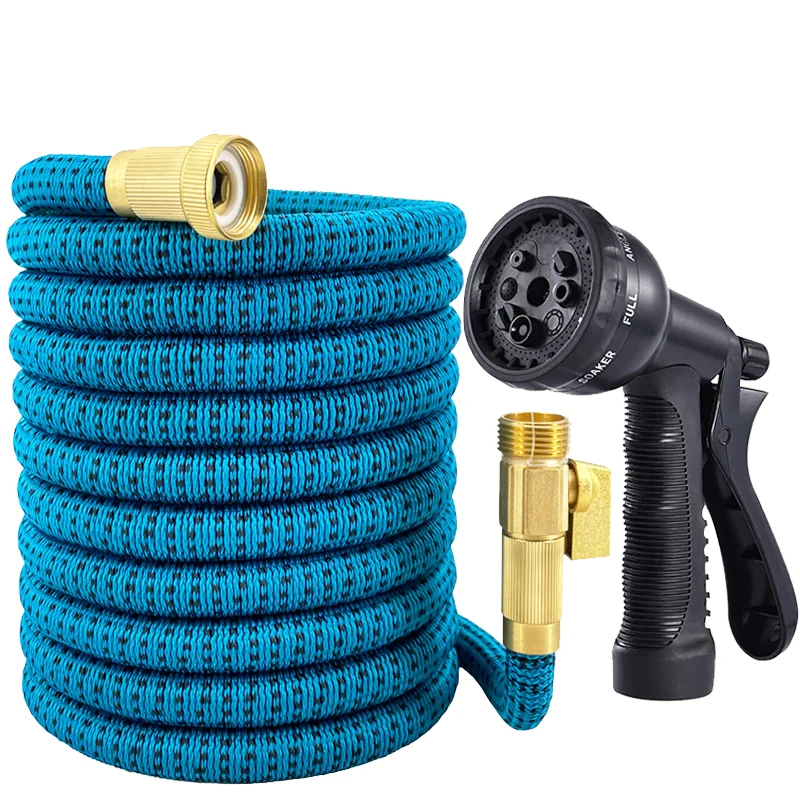 

Expandable Garden Hose With Water Stop Valve, High-Pressure Nozzle, Brass Joint, Used For Car Washing And Yard Cleaning