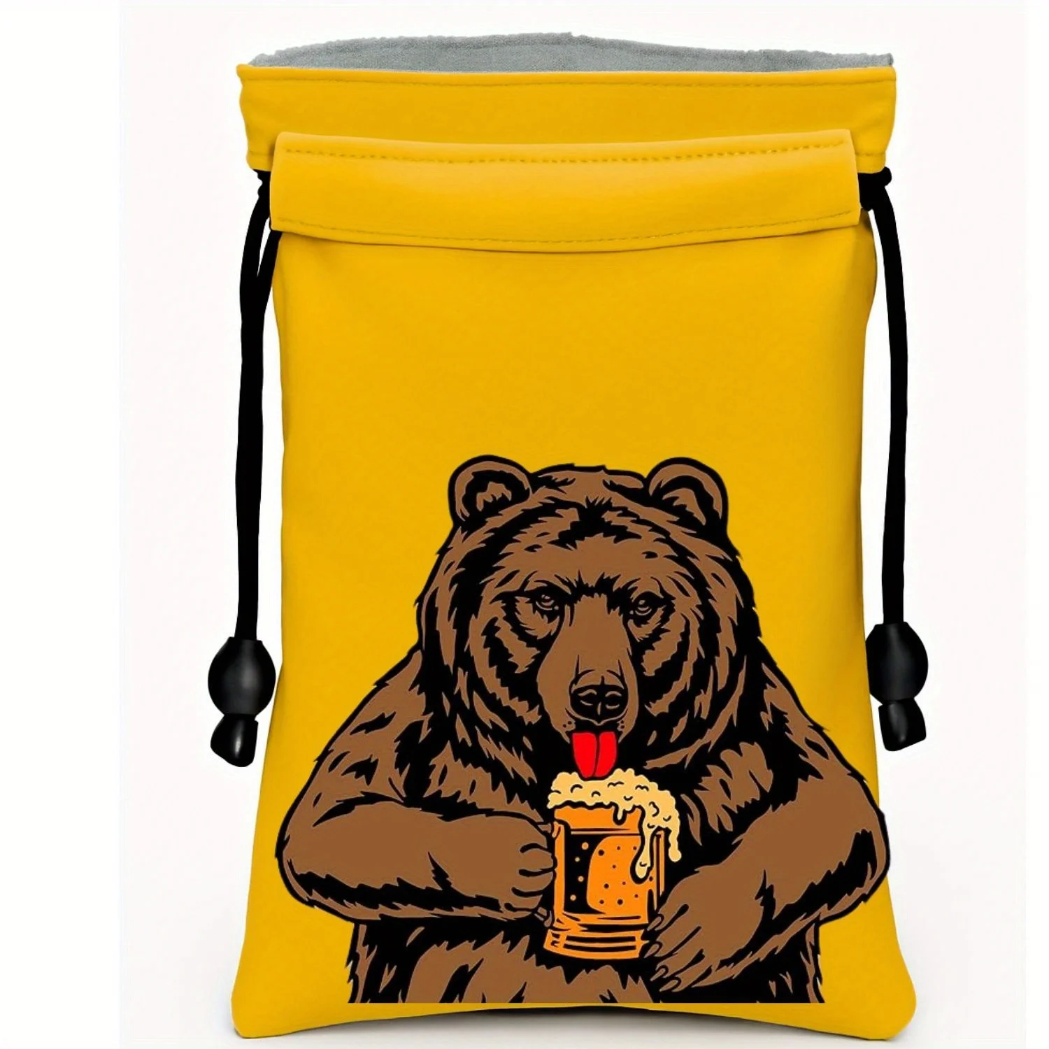 Funny Golf Valuables Pouch, Golf Tee Pouch with Drawstring Closure Golf Ball Tee Handbag Portable Beer Bear, Great Gift For Dad