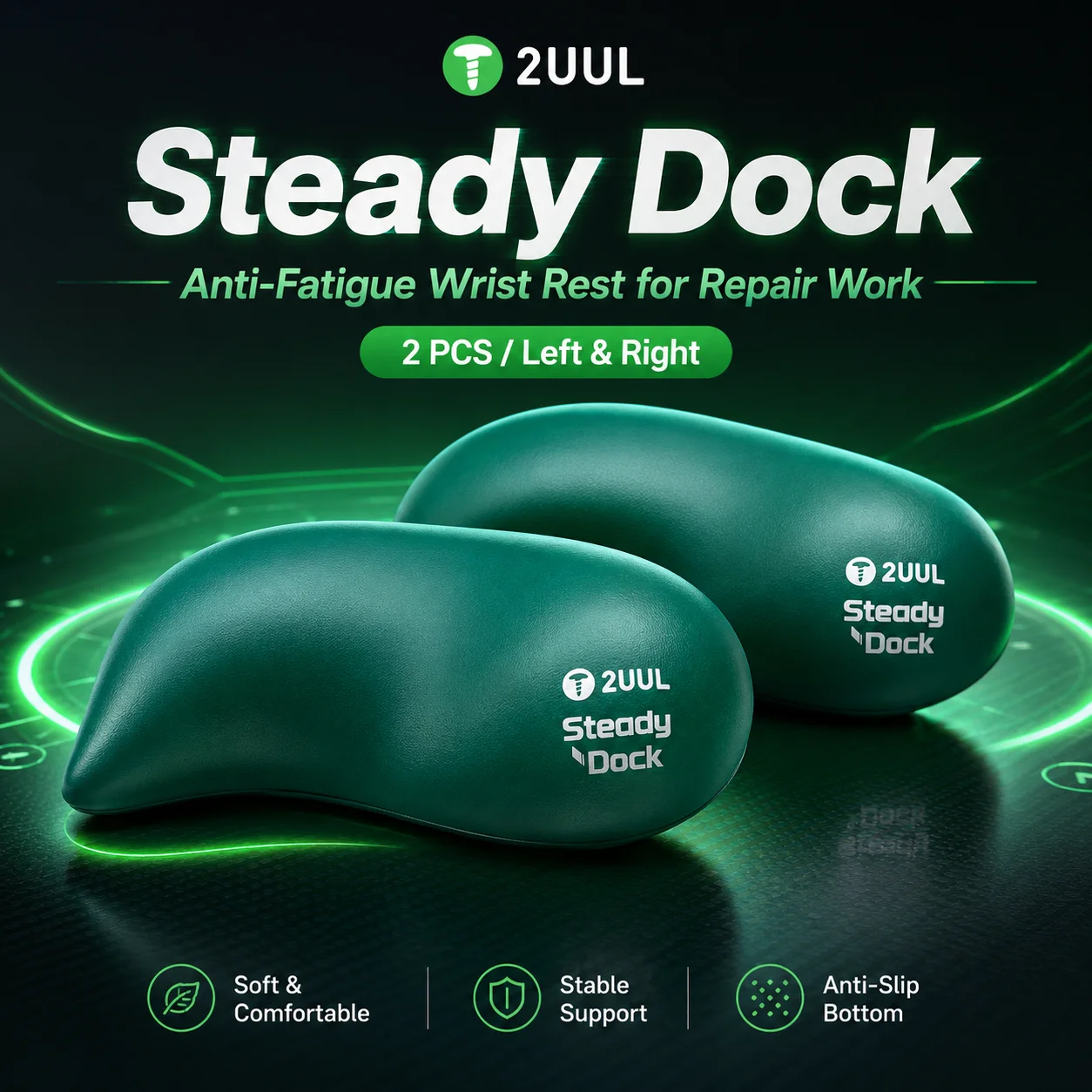 2UUL DK01 Steady Dock Anti Fatigue Silicone Wrist Rest, Anti Shake Support Bowl for Electronic Repair Soldering Tool
