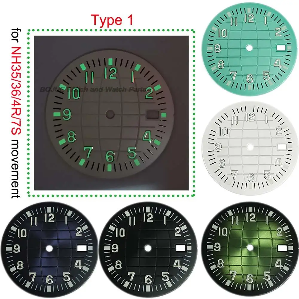 

32mm Green Luminous Watch Dial Watch Face for AQUANAUT NH35/NH36 Movement Modified Dial Accessories Parts Replacements