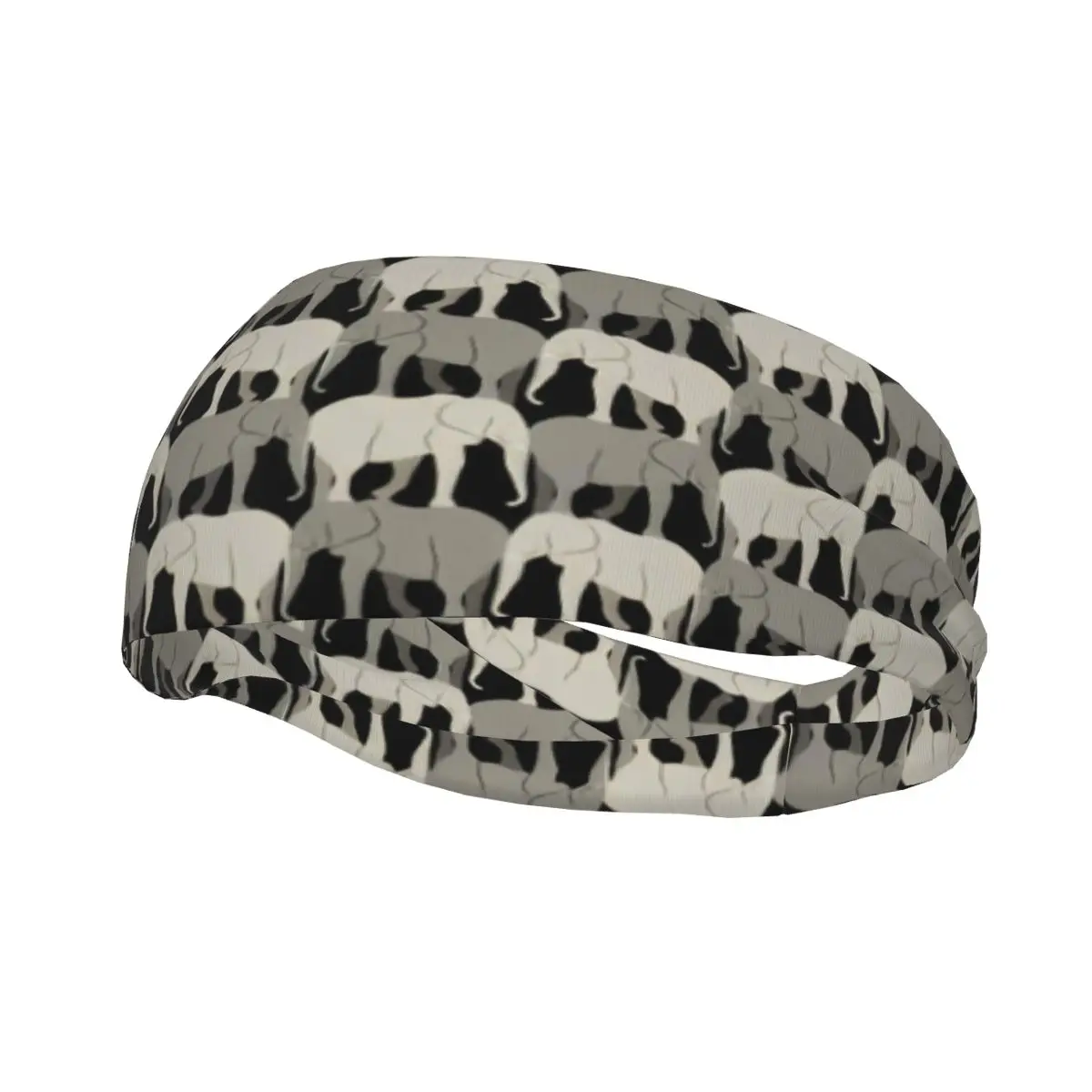 

Gray Elephants Background Elastic Hair Band Yoga Headband Makeup Hair Hoop Headwrap