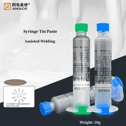 AMAOE M14 M15 Syringe Solder Paste For Phone Mainboard PCB Repair 138℃ 183℃ Heat-resisting Welding Tin Flux