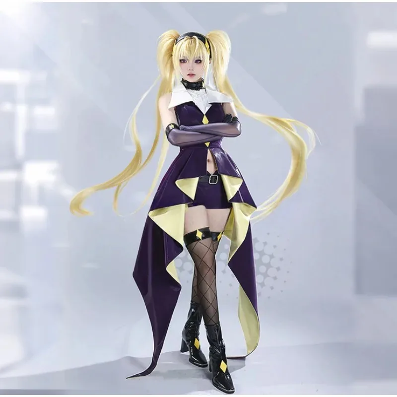 Anime Shugo Chara Tsukiyomi Utau cosplay costumes dark rhomboid jewel uniforms full set party dress Carnival sexy woman suits