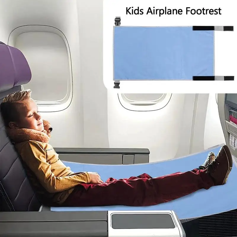 Airplane Footrest For Kids Portable Airplane Hammock Footrest Polyester Material Foot Resting Tool For Business Trip Vacation