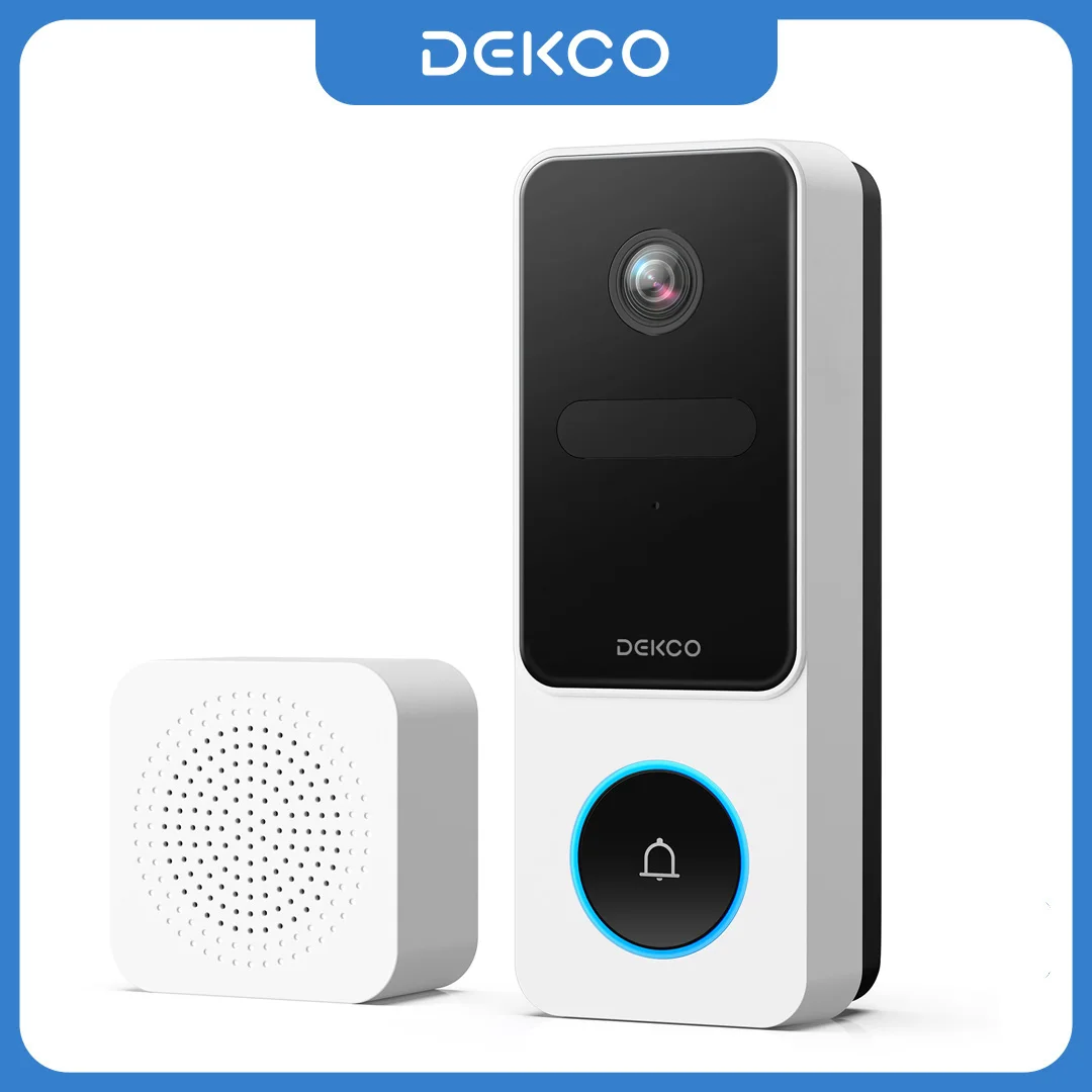 Dekco 3MP Wireless Doorbell Video Intercom Outdoor 2.4G Wi-Fi Smart Doorbell with Chime Human Detection Support Alexa Door Bell