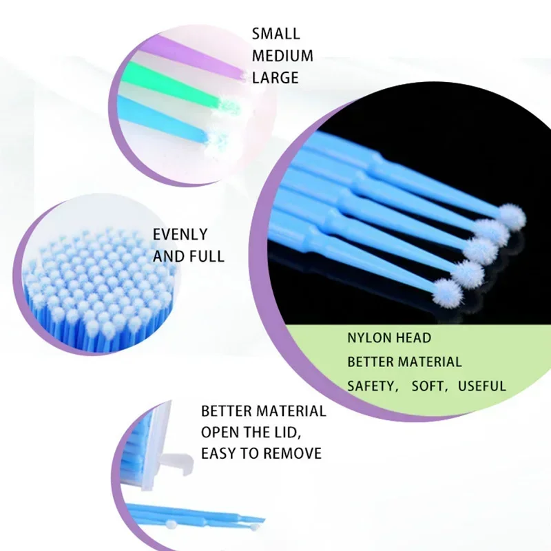 Microbrush Disposable Crystal Makeup Brushes Tool Lip Eyelash Eyebrow Eyeline Micro Brush Mascara Wands Applicator Makeup Tools