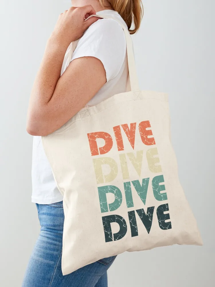 

Retro Vintage Diving Springboard Diver Gift Dive Tote Bag Women's bag university shopper bag tote bags cloth bags Shopper