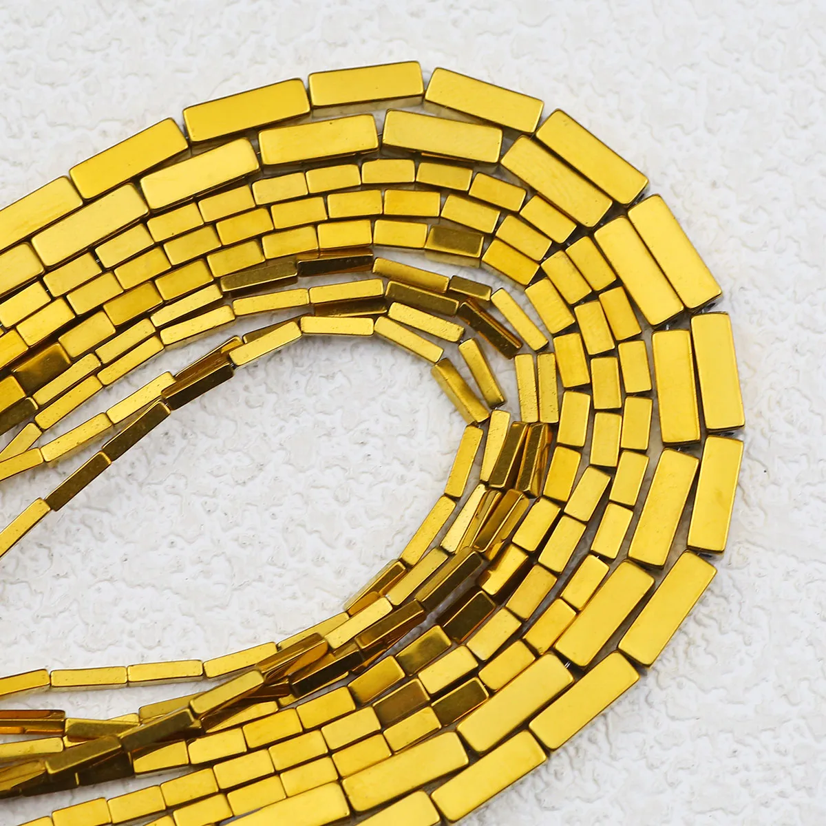 4/6/9mm Vergoldet Hämatit Naturstein Rechteck Lose Spacer Perlen Für Schmuck Machen Armbänder Halsketten DIY Zubehör