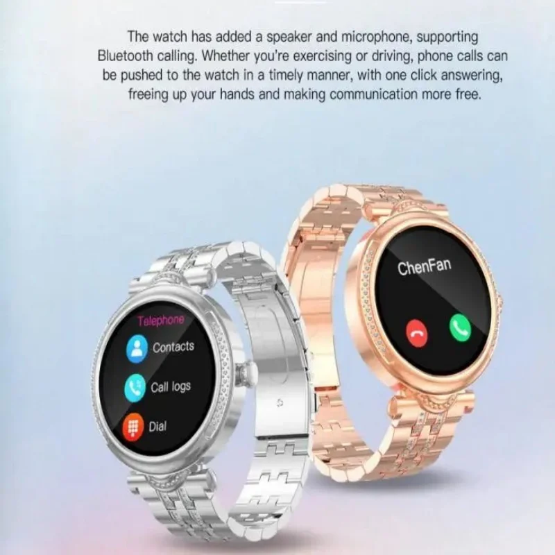 Fashion Ladies Smartwatch Dial Call Social APP Message Reminder Sports Smart Watchse Waterproof Music Fitness Tracker Gift Women
