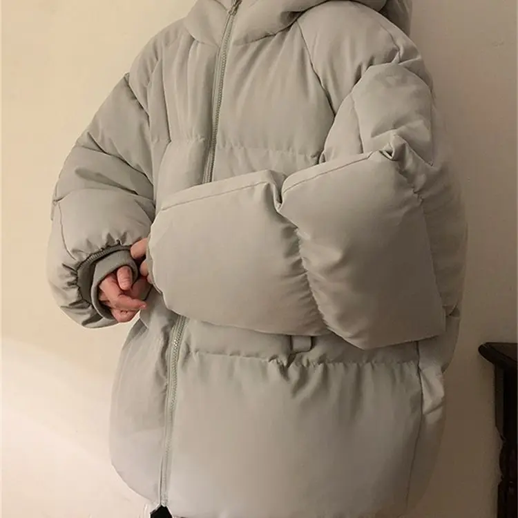 

Мужская зимняя утепленная куртка с флисовой подкладкой, простая модная хлопковая куртка в стиле Харадзюку, новый тренд, японский стиль