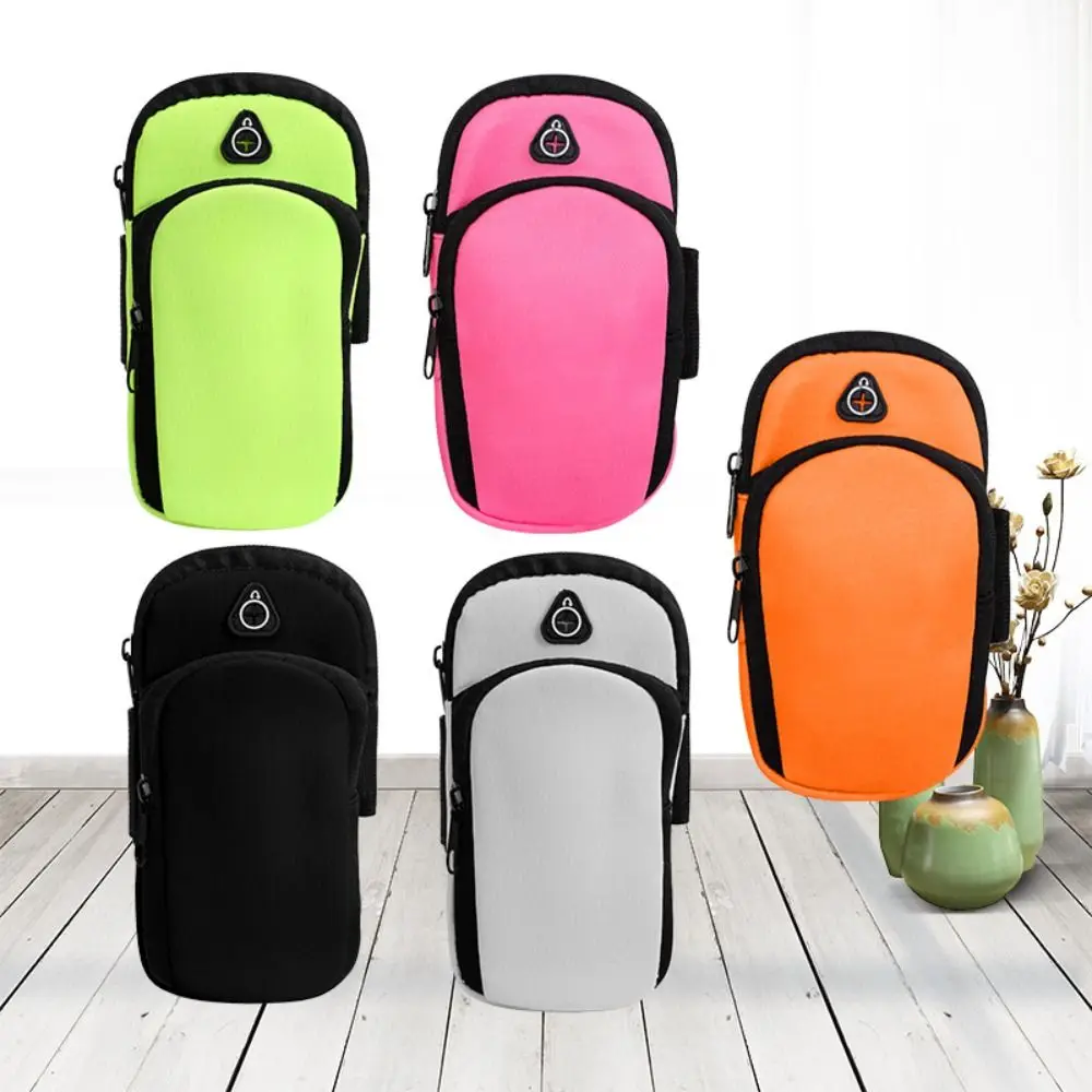 Neopreen sportarmband telefoonhoes ademend gaas zwart blauw groen met headsetgat waterdichte hardloopaccessoires universeel