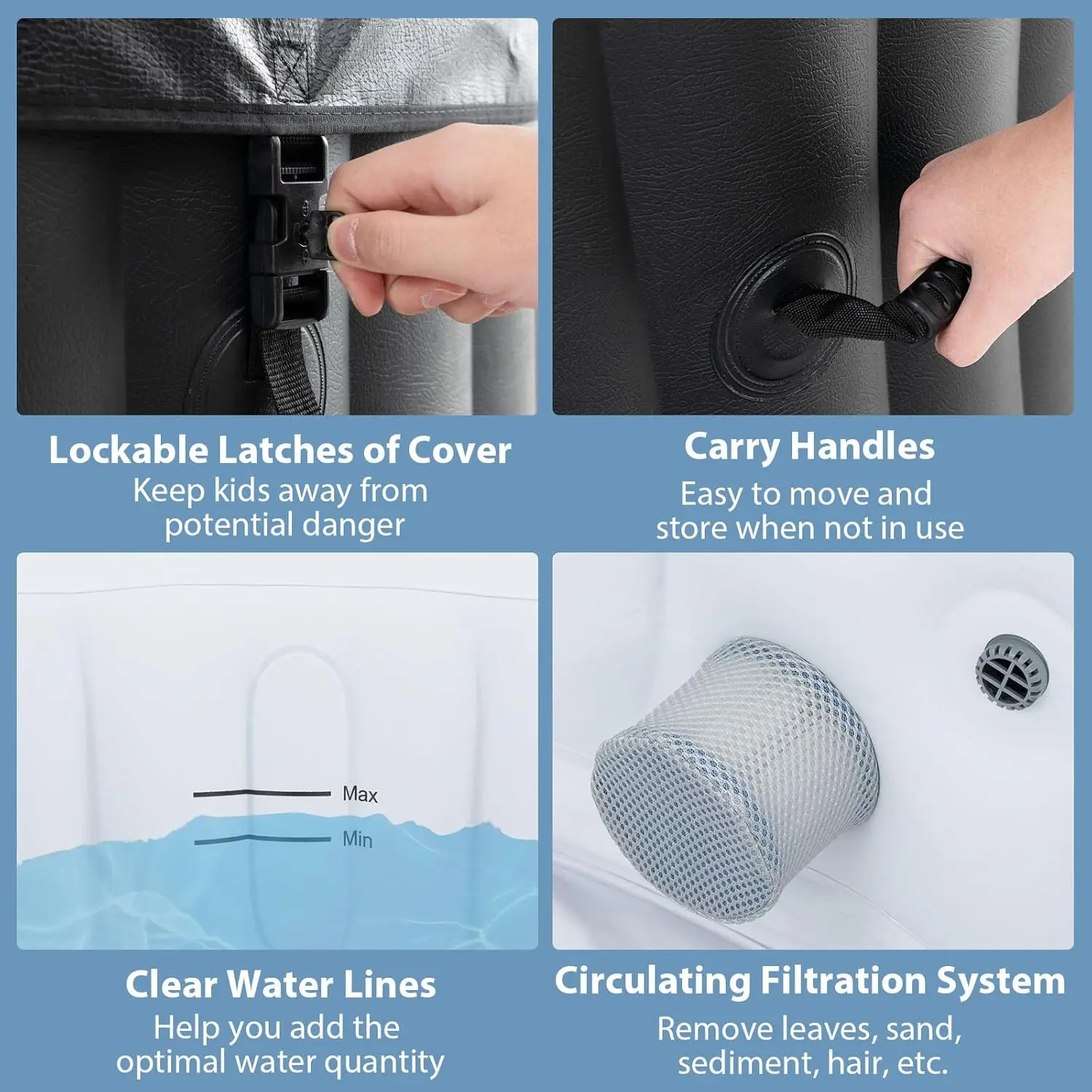 75 X 100 mm Filter Cartridge For Whirlpool Clever Spa Pool, GYMAX Spa, Arebos Whirlpool Spa, Inflatable Massage Hot Tub Pool image 3