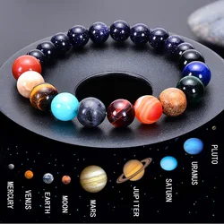 Women Men Natural Stone 10 Planets Braclet Noter Universe Solar System Bracelet Best Friends Gift For Him/Her Yoga Bileklik