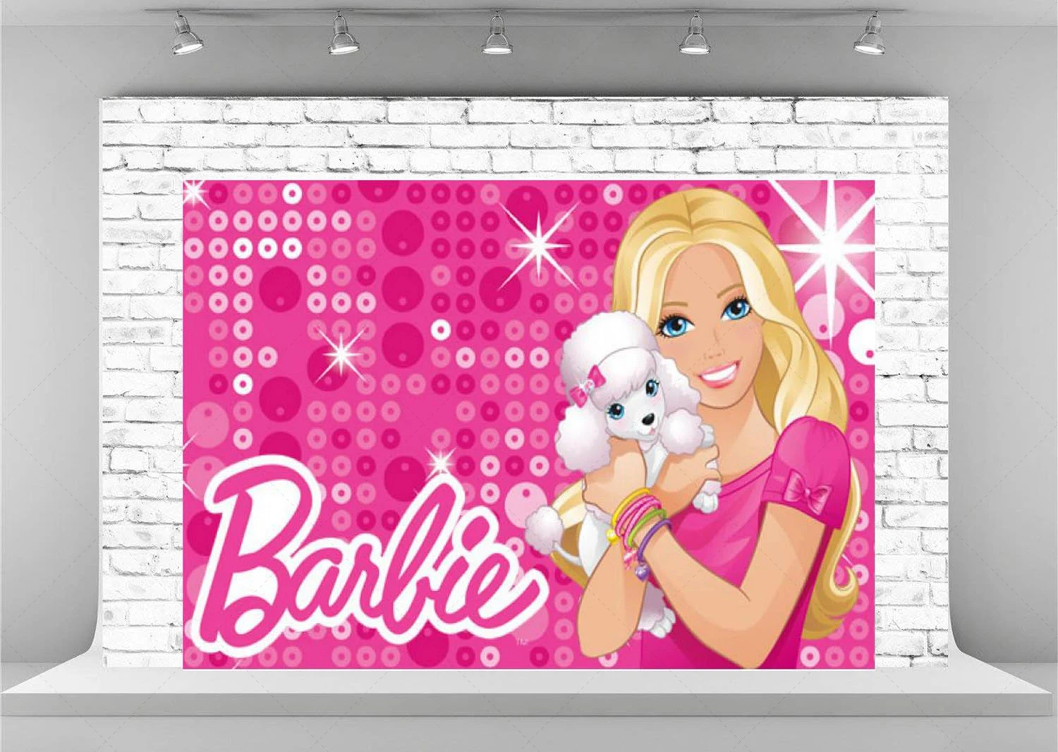 Barbie Party Backdrop Girls Birthday Party Cake Table Decoration Pink Photography Background Baby Shower Banner Booth Props