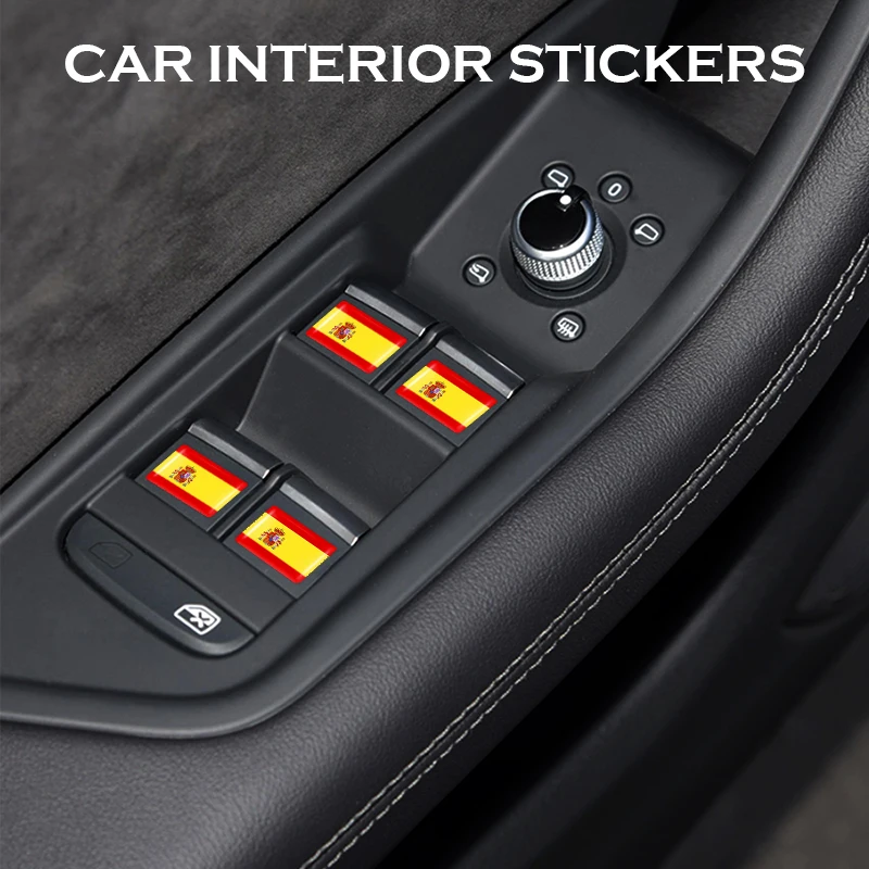 에폭시 스페인 국기 스티커, 자동차 인테리어 장식 데칼, 혼다 아우디 BMW 기아 닛산 도요타 폭스바겐 르노 배지 1, 10 개, 20 개