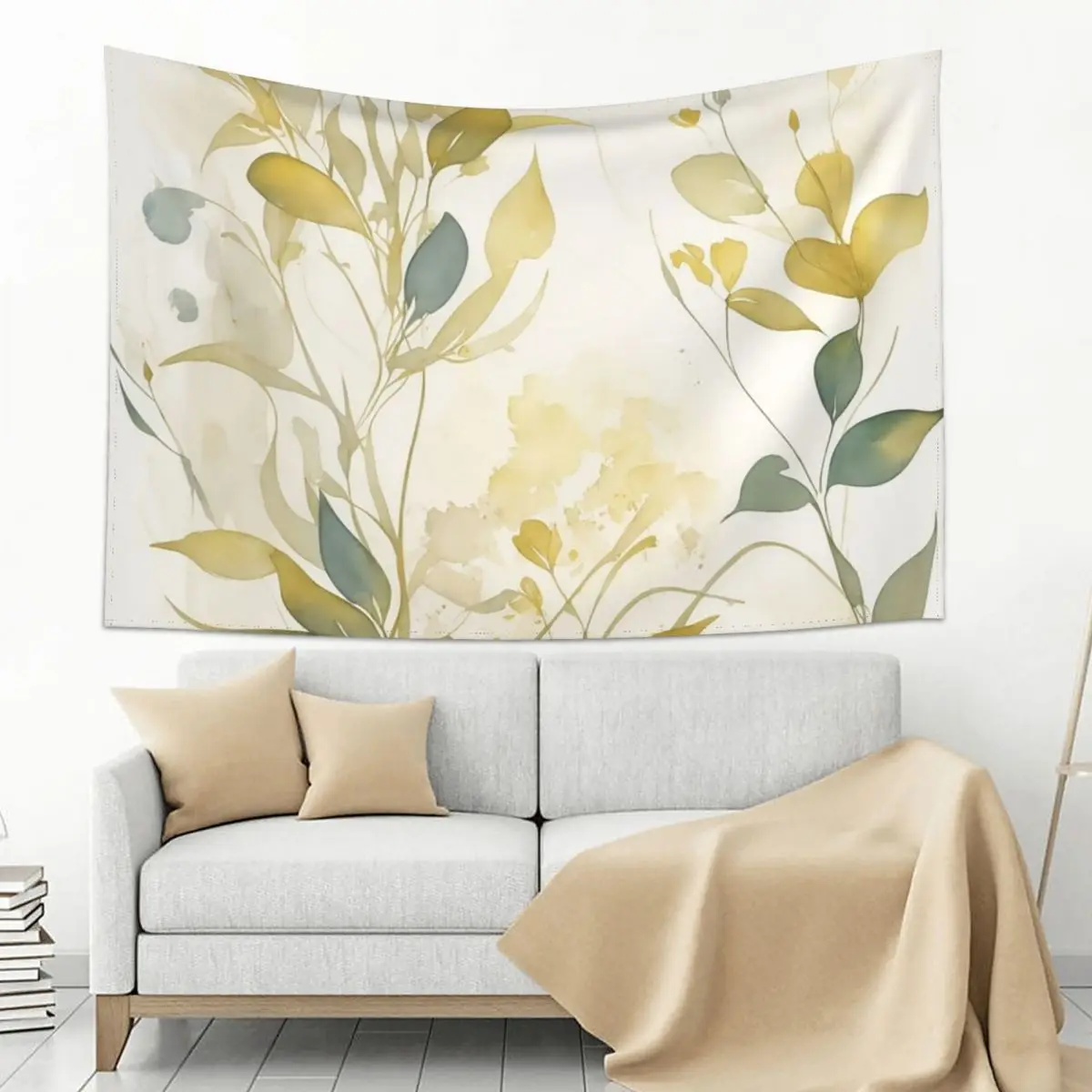 

Simple plants, painted in watercolor style golden Tapestry