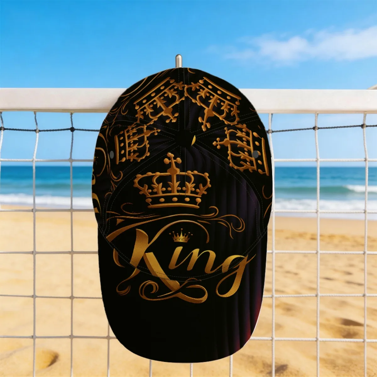 Customization This Classic Baseball Cap Features A Golden Crown King Design, Making It Suitable For Everyday Use, Streetwear, An