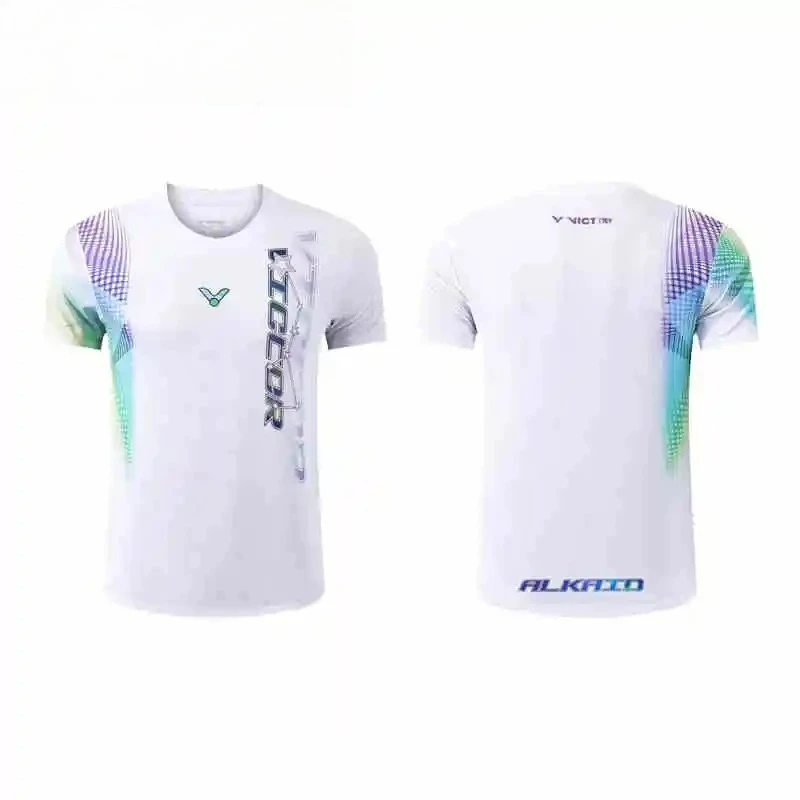

New For Victory Badminton Tennis Clothing Sports Short-sleeved T-shirt Comfortable Breathable Sweat-absorbent Quick-drying Top
