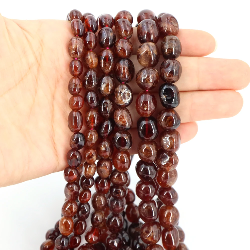 

Natural Garnet Stone Beads Flat Oval Irregular Loose Spacer Gemstone Bead Jewelry Making DIY Bracelet Necklace Charms Accessorie