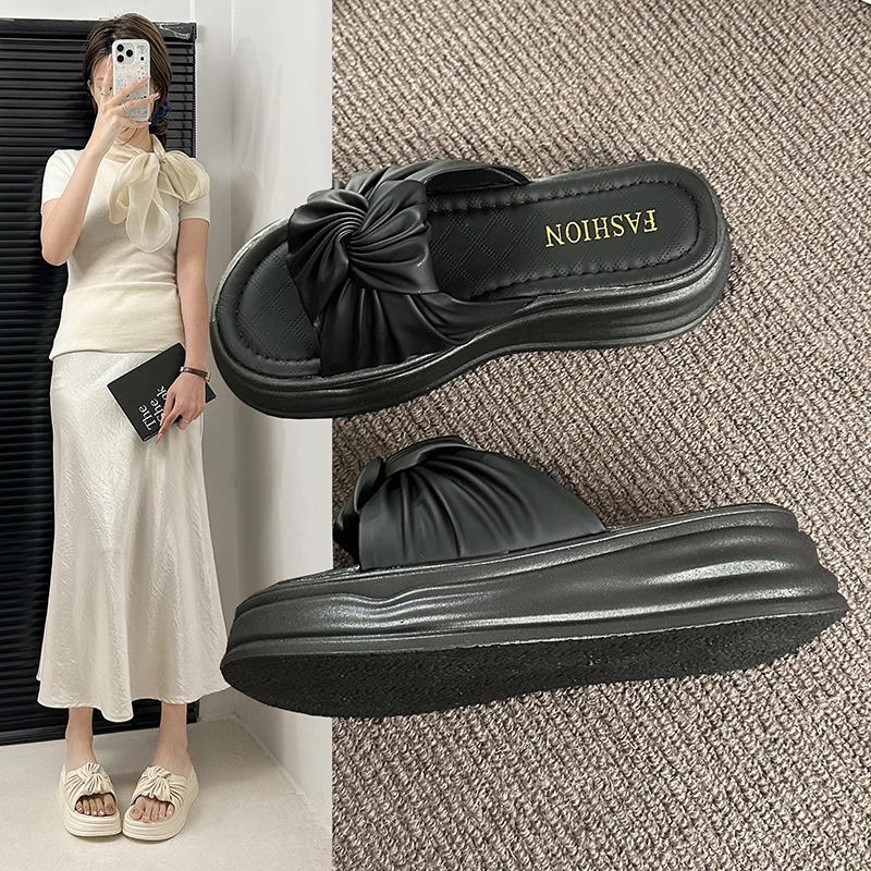

New Summer Women's Slippers Thick-soled Shoes Casual Beach Casual Slippers Zapatillas Mujer