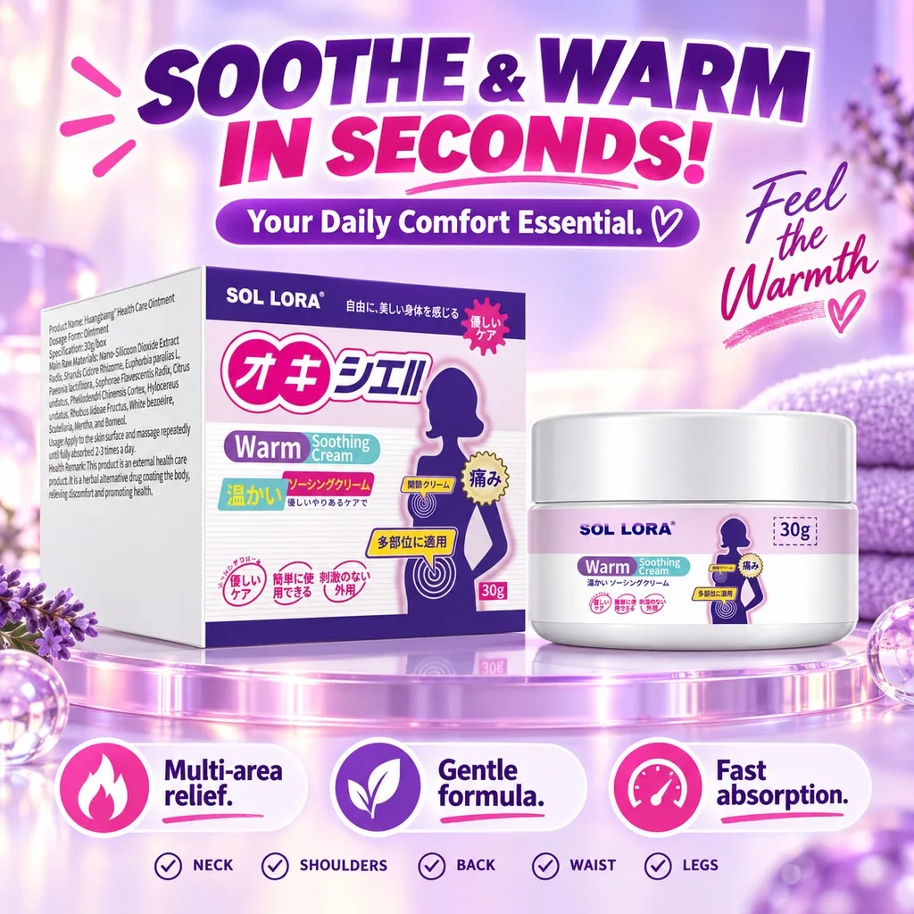 30g Warm Soothing Massage Cream Lavender Body Cream for Neck Shoulder Soreness Relief Velvety Non-Greasy Moisturizer Deep Absorb