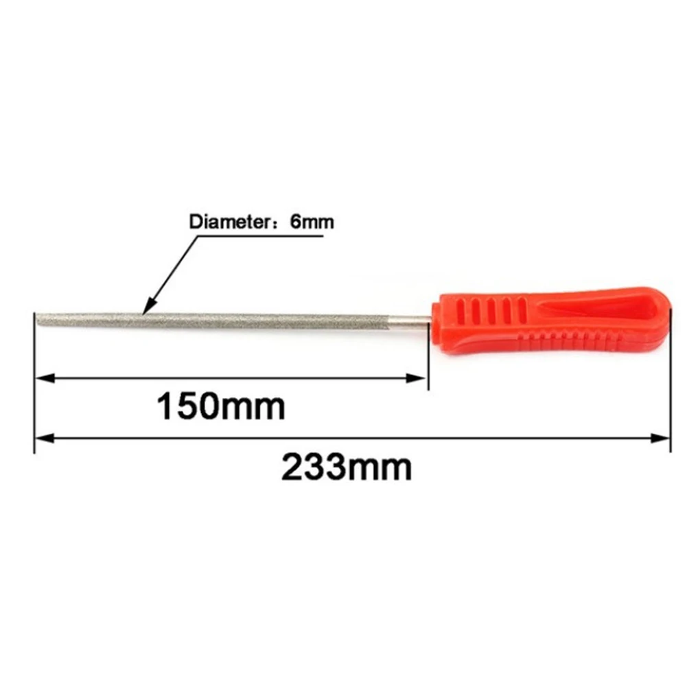 6inch Diamond Files Triangle Half Round Needle File Round Silver + Red 150mm/6inch 246mm 252mm High Efficiency