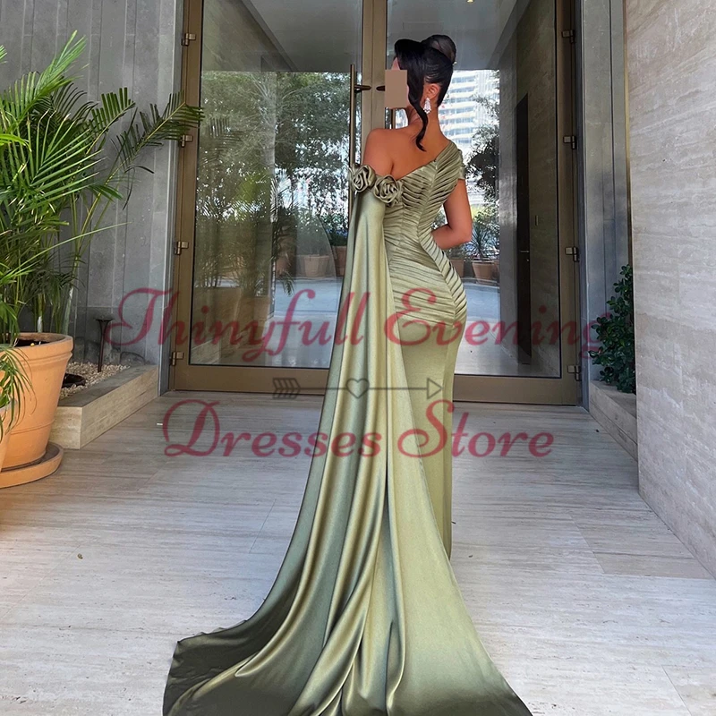 Thinyfull 2025 Long Prom Evening Dresses Mermaid One Shoulder Saudi Arabia Party Dress Formal Cocktail Prom Gowns Customized