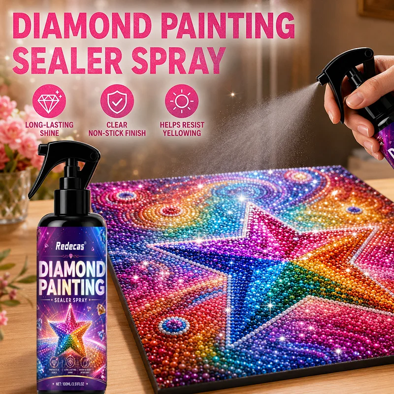 Diamond Painting Sealing Spray: Anti‑Fall Anti‑Yellowing, Quick‑Dry, Secures Diamonds, Locks Shine for DIY & Puzzles