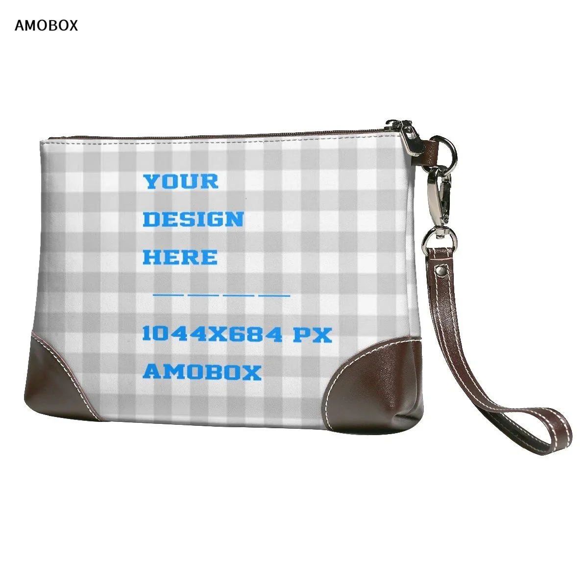 

AMOBOX Customizable Leather Wristlet Handbags Purses Cell Phone Pocket Clutch Wallet Crossbody Bags for Women