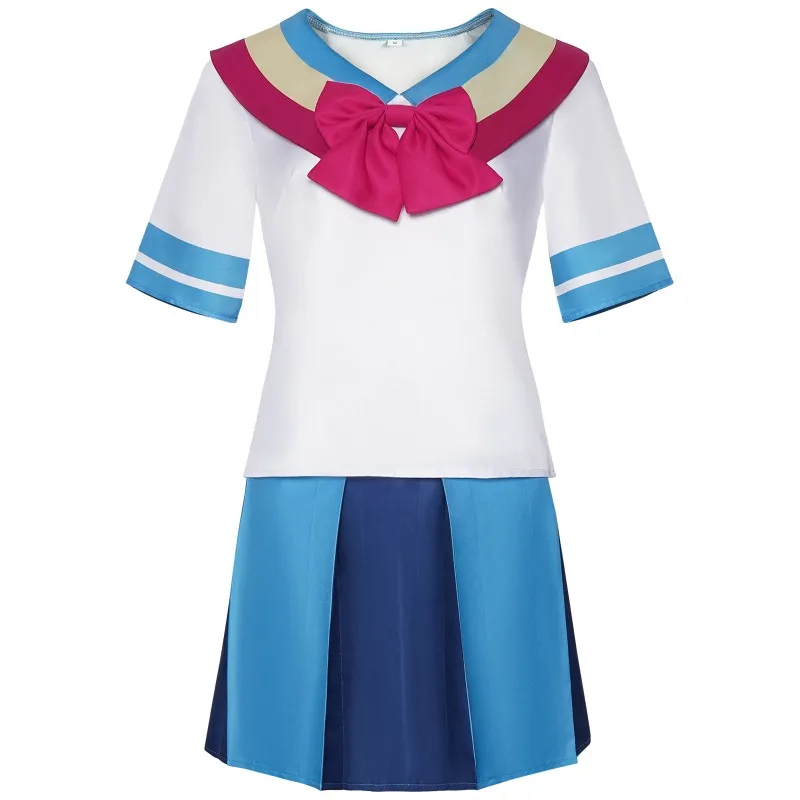 Anime GIFfany Cosplay Costume White Shirt Blue Skirt JK Uniform Stage Performance Outfits for Women Halloween Party view 3