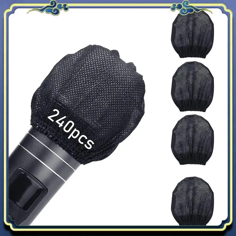 Portable 480Pcs Mic Covers Disposable Non-Woven Mic Cover Mic Microphone Windscreen & Filters For Karaoke