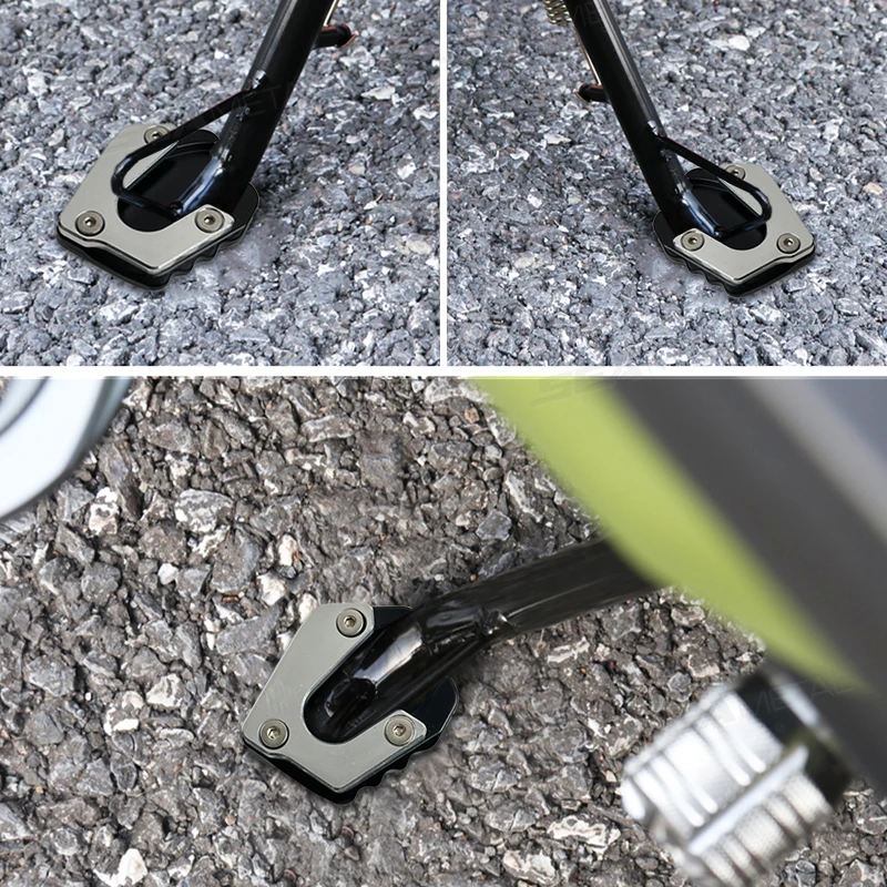 BLALION دراجة نارية مكافحة زلة القدم دعم وسادة الألومنيوم مسنده تمديد لوحة القدم الجانب حامل تكبير وسادة قطع غيار الدراجات النارية #5