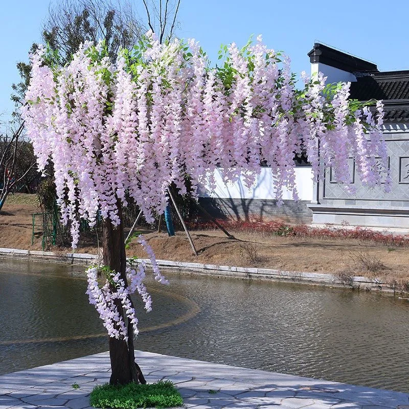 Imagem -04 - Simulado Wisteria Flower Tree Grande Planta Verde Planta de Jardim Pátio Hotel Piso Colocado tr