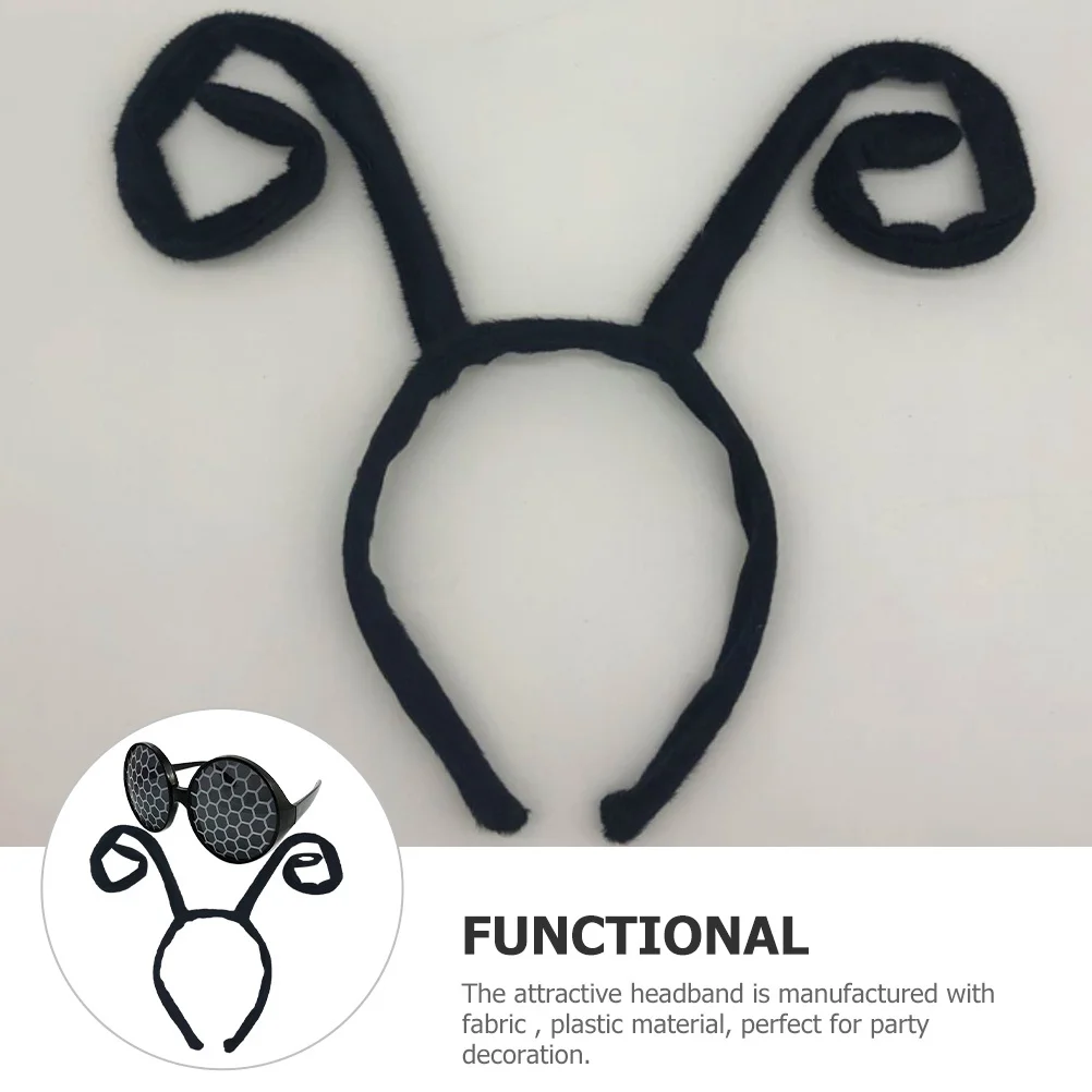 1 set Bug Antenna Headband Glasses Set For Women Halloween Party Cosplay Costume Insect Hairband Accessory Lightweight Party