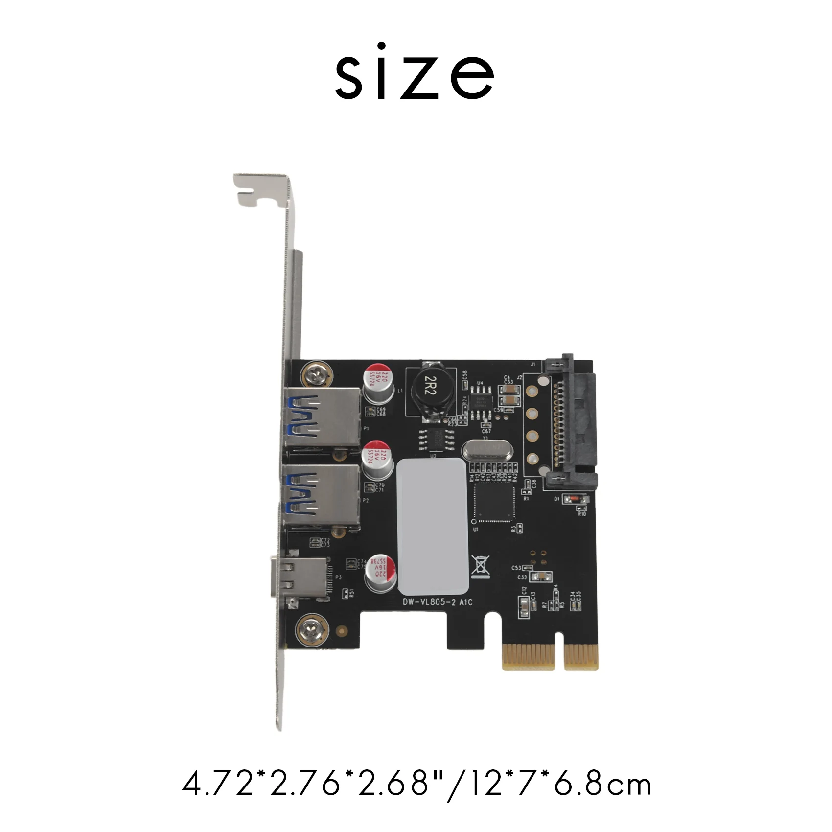 Tarjeta de expansión Usb 3,1 tipo C Pcie A 1 Tipo C y 2 tipo A 3,0, concentrador de controlador Pci Express para Pc de escritorio