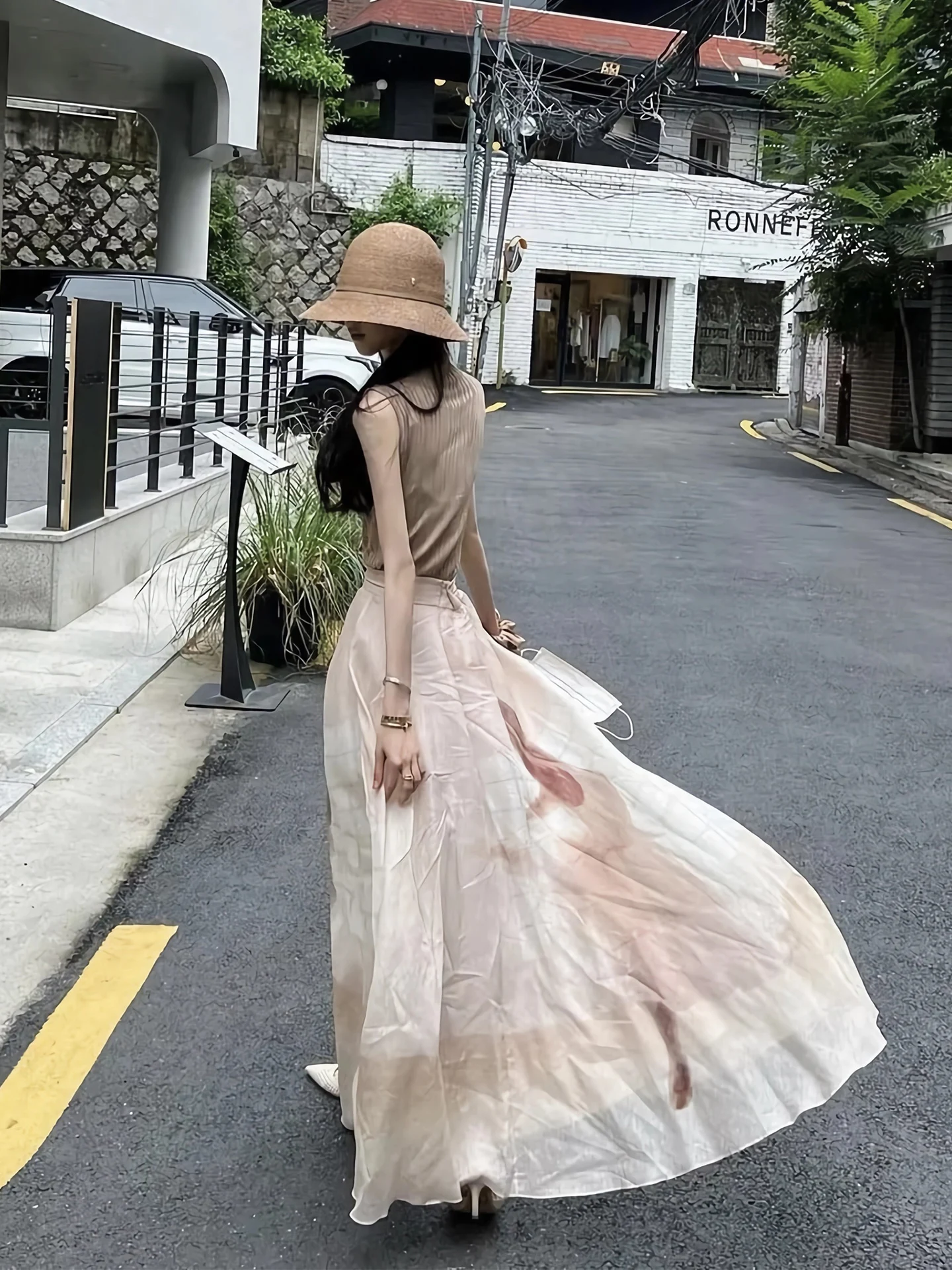 

Комплект из двух предметов Amor Berlin Milk Coffee Gentle Pure Desire Print ter Ne Dr Beach Vaion, женский, свободного кроя, А-силуэт