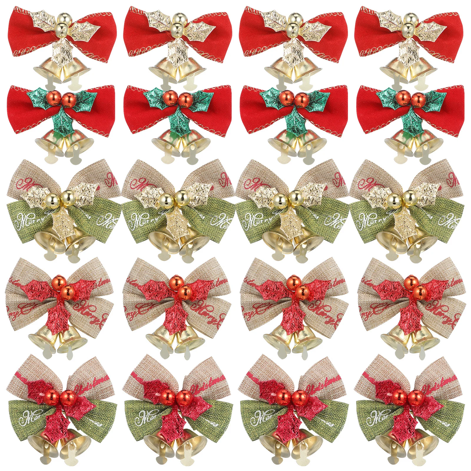 

25 Pcs DIY Bell Hanging Pendants Ornaments Mini Bowknot Bells Small Bows for Paintable