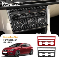 Real Soft Carbon Fiber For SEAT Leon MK3 2013 2014 2015 2016 2017 2018 2019 2020 LHD RHD Car Central Control Screen Trim Sticker